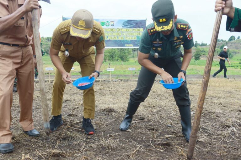 Bukti Nyata Dukung Ketahanan Pangan, Dandim 1426 Takalar Pimpin Tanam Jagung